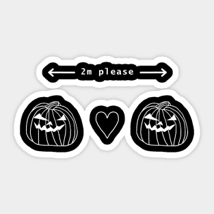 Whiteline Social Distancing Pumpkins at Halloween Sticker